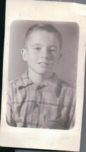 Vintage 10 Year Old Boy In Plaid Shirt School Picture 1940&#39;s - €1,74 EUR