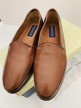 Giorgio Brutini Size 10 Vintage Brown Leather Slip-on Men Shoes - £145.34 GBP