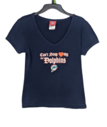 Miami Dolphins Women&#39;s NFL For Her Dark Blue Shirt Top Size M Scoop Neck... - £17.27 GBP