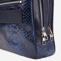 The Cortona Navy Blue Python Leather Men’s Laptop Briefcase image 3