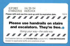 NYC Please use Handrails Metrocard - $4.99