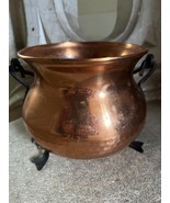 GEKRO vintage copper pot with handle 3 legs, cauldron, planter, utensil ... - $1,606.29 MXN