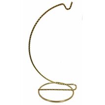 Twisted Brass Metal Christmas Tree Ornament Display Stand 7 Inches Tall - $11.98