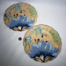 Set of 2 Tracy Porter Botanica Collection Hand Painted Dinner Plate Retired EUC - £19.30 GBP