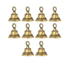 HANDTECHINDIA 2.5&quot; Height Indian Brass Bells Jingle Bells for Home Door Décor, C - £59.17 GBP