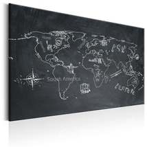 Tiptophomedecor Stretched Canvas World Map Art - World Map: Travel Broadens The  - £64.28 GBP+