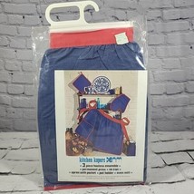 Kitchen Kapers Vintage Hostess Set Apron Potholder Oven Mitt Blue New in... - £14.78 GBP