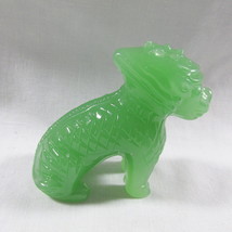 Foo Dog Ch&#39;i Lin Guardians Ming Dynasty Jade Glass 2 3/4&quot; Sitting Franklin Mintc - £17.88 GBP
