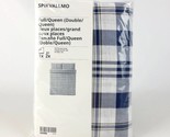 IKEA SPIKVALLMO White Blue/Check Full/Double/Queen Duvet Set &amp; 2 Pillowc... - $31.58