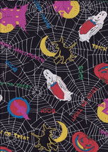 Ghost Spider Web Haunted House Halloween Fabric Oakhurst Textiles  - £19.18 GBP