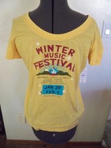 WOMEN&#39;S/JRS LILU WINTER MUSIC FESTIVAL TEE T SHIRT YELLOW NEW $18 SIZE  ... - $281.37 MXN