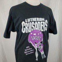 Vintage Lutheran Crusaders Football Commit to Hit T-Shirt XL Black Single Stitch - £20.92 GBP