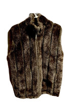 Vintage Duffel Women’s Outdoor Canada Faux Fur Vest Full Zip Size Medium - £23.77 GBP