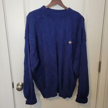Gant Cable Knit Sweater Mens Large Navy Blue Cotton Made in USA Jumper L - $427.17 MXN