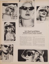 1965 Print Ad Foster Grant Sun Glasses Actress Carroll Baker in Harlow - £16.70 GBP
