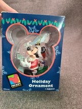 Vintage Enesco Disney Mickey Mouse Santa Checking List Ornament NIB - £11.00 GBP