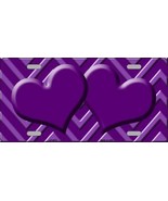 Purple Light Purple Heart Chevron Monochromatic Metal Novelty License Pl... - £15.14 GBP