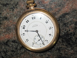 Illinois Watch Co. Stewart Gr 604 16s, 17j Railroad Pocket Watch Runs - £142.74 GBP