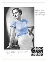 1930s Top with Round Neck and Cap Sleeves - Crochet pattern (PDF 1008) - £2.94 GBP