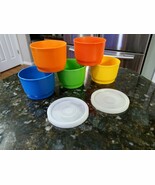 TUPPERWARE VINTAGE 1229 SNACK CUPS LOT 5 CUPS CLASSIC COLORS GUC - ONLY ... - $604.16 MXN