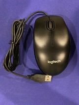Logitech B100 Optical Mouse Black Model M-U0026 USB Wired Scroll Wheel F... - $12.82