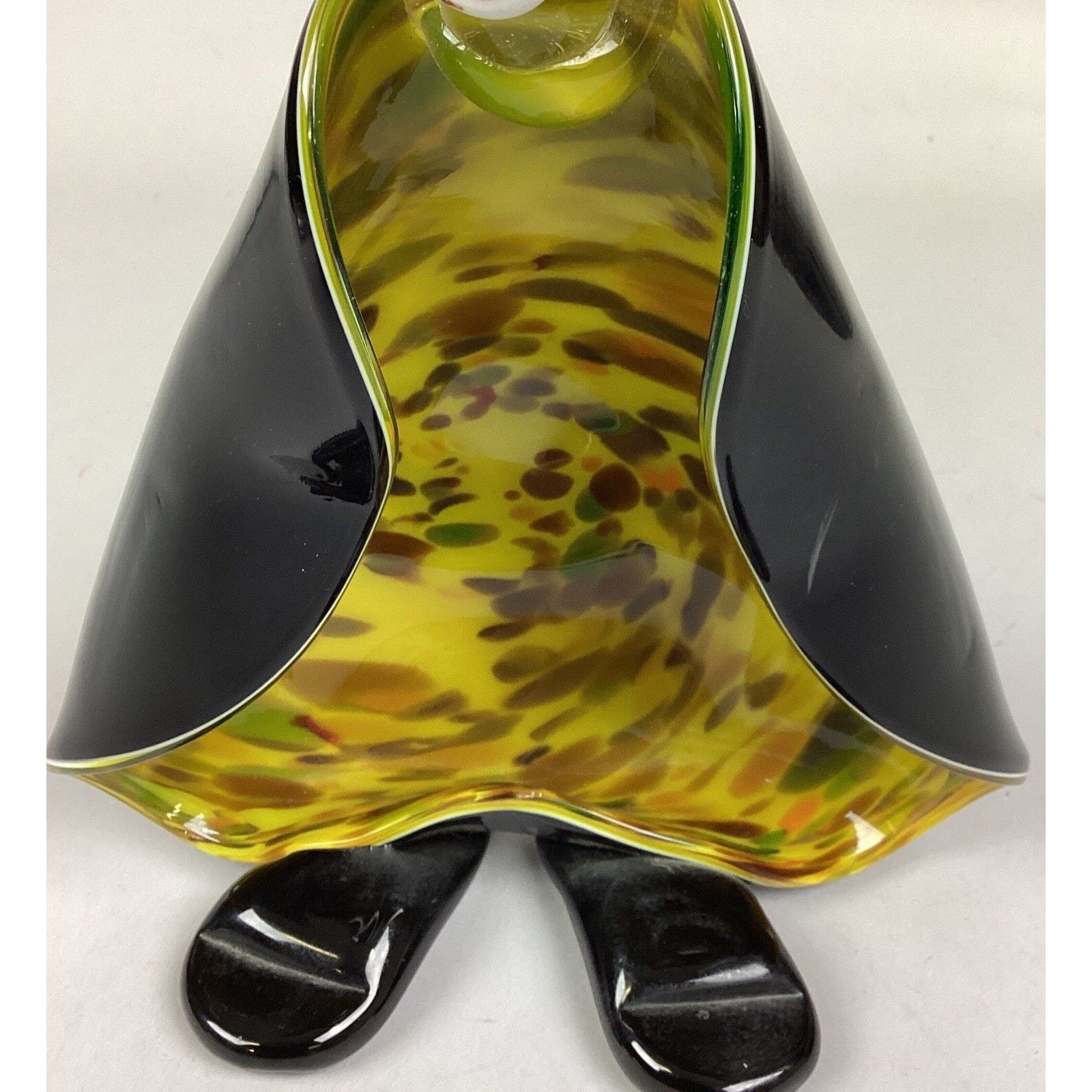 Vintage Hand Blown Glass Clown Ashtray, Candy Dish or Figurine- Rare Collectible Item image 3