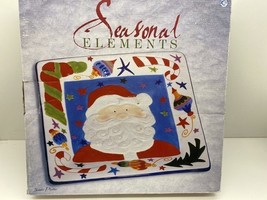 Seasonal Elements Santa Platter 14” Square NIB - $14.80