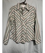 Ann Taylor Loft Petites Women’s Size 6P Multicolor Stripes Green White Misc - $45.84 CAD