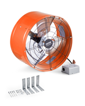 VEVOR 15" Gable Fan 1650 CFM Thermostat 2360 ft² Garage Roof Orange - $78.90