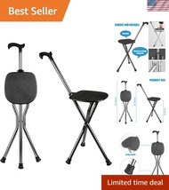 Lightweight Folding Walking Stick with Seat - 440 lbs Capacity &amp; Non-Sli... - $70.49