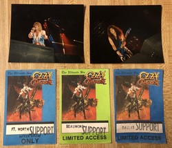 OZZY OSBOURNE METALLICA JAKE E LEE AUTHENTIC 1986 BACKSTAGE PASS PHOTO P... - $65.28