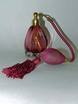 Vintage Ruby Pink Heavy Mouth-Blown Glass Atomizer - £43.96 GBP