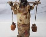 Vintage Mexican Folk Art Paper Mache Sculpture Old Woman With Water Jugs... - $31.65