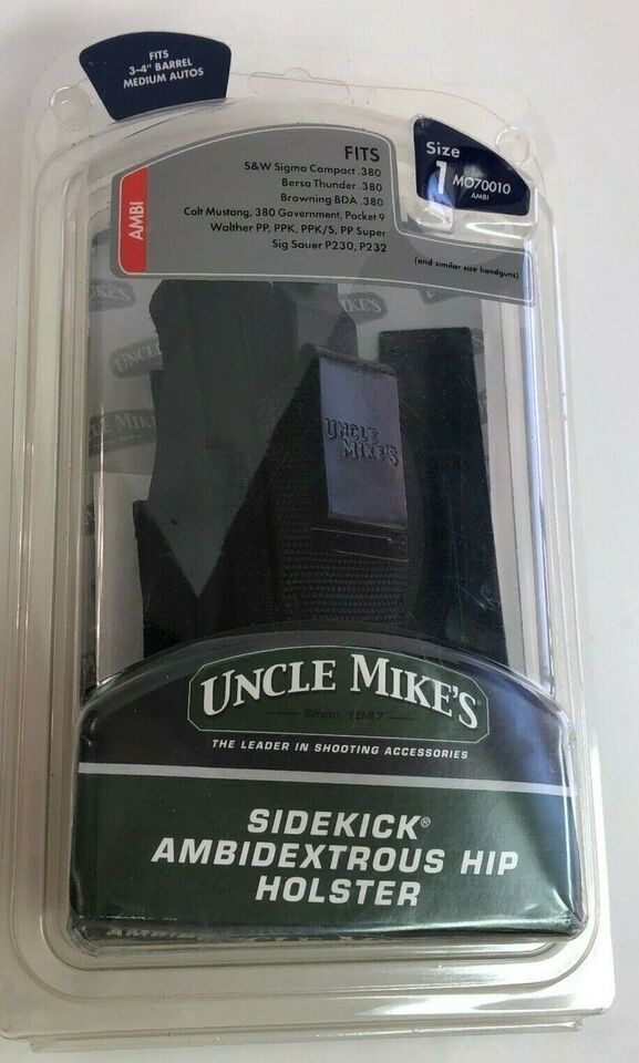 Uncle Mike’s Sidekick Ambi Hip Holster Size 1 Barrel MO70010 Medium Autos - $26.14