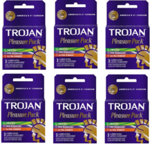 6x Trojan Pleasure Pack Lubricated Premium Latex Condom - 3 Each Exp:10/... - $14.84