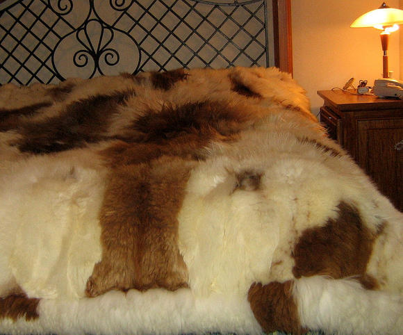 Fur bedspread,Babyalpaka Fur, Queen size coverlet - $1,250.00