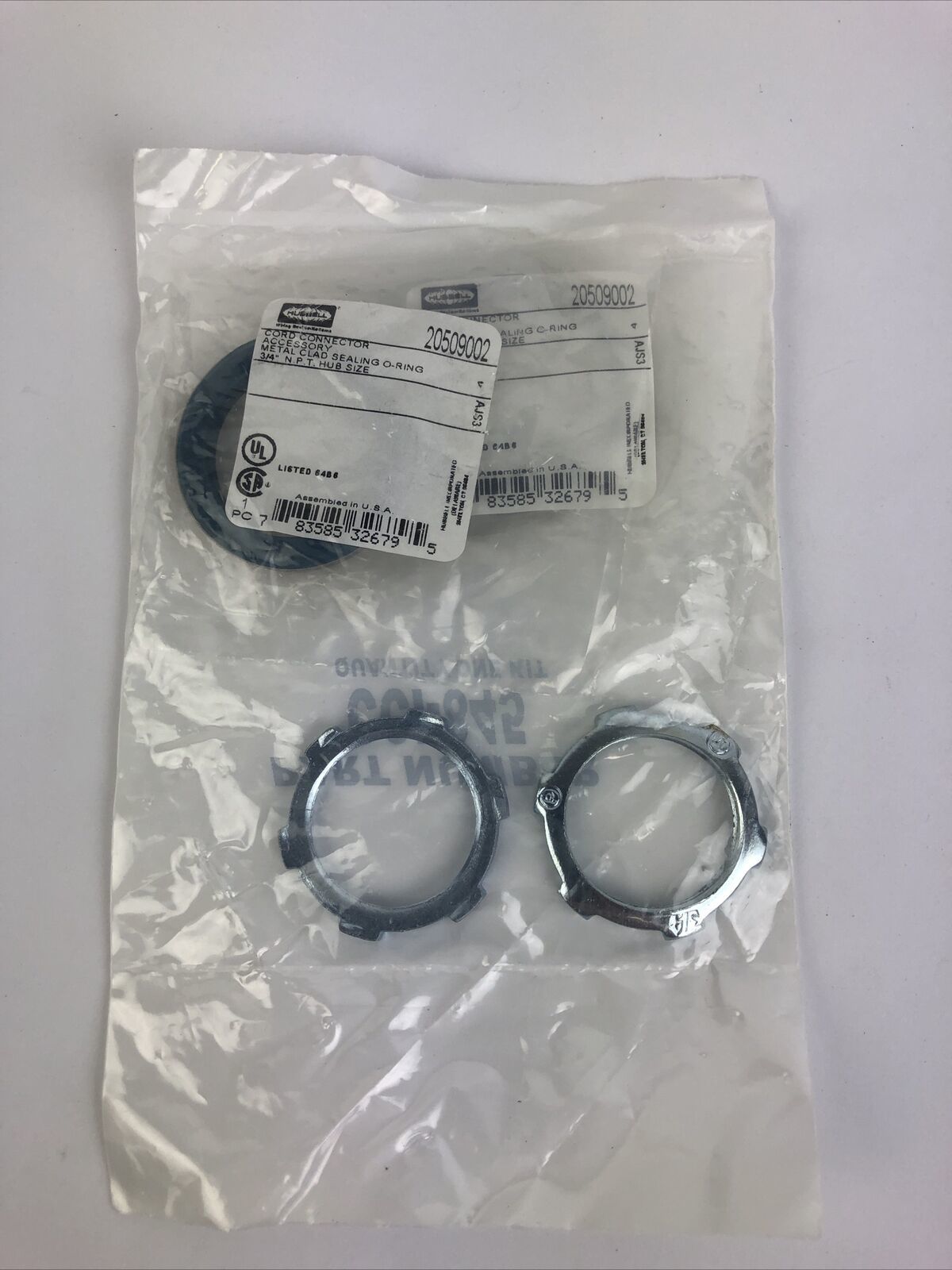 CCI-845 Connector Kit (2) 20509002 Sealing O-Rings & (2) 3/4" Lock Nuts - $17.99