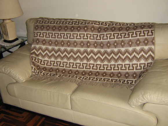 Brown blanket made of alpacawool, bedspread, coverlet - $142.00