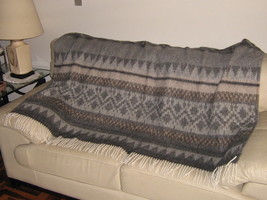 blanket,coverlet made of alpacawool, bedspread  - £142.62 GBP