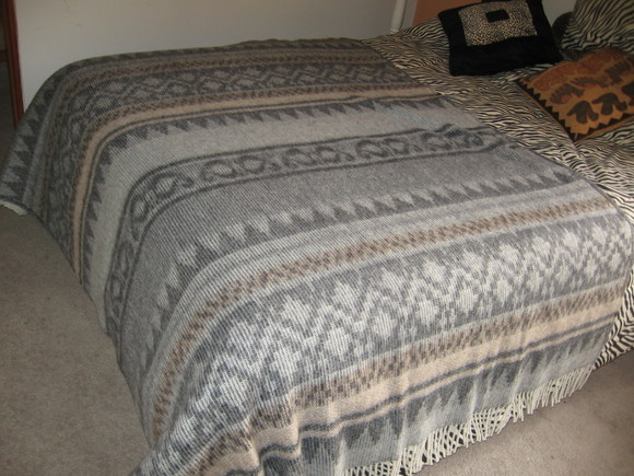 Ethnic designed blanket,coverlet made of alpacawool - $130.00