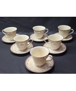 LENOX Coffee / Tea Cup &amp; Sauer AMETHYST Platinum Trim, Purple Band - Set... - $68.10 CAD