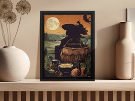Witching Brews And Haunting Views Halloween Wall Art, Halloween Fall Decor - £7.99 GBP