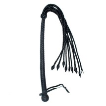 Genuine Real Leather Flogger Bull Hide Leather Flogger Whip 09 Braided tails - £20.19 GBP