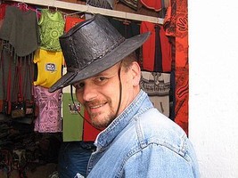 Goucho leather stetson, hat from South-America, - $48.00