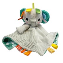 Bright Starts Elephant Lovey Security Blanket Plush Satin Tags Soft Sensory Toy - $12.55