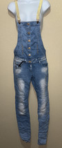NERO SU BIANCO BLUE JEANS Jumpsuit Sleeveless light blue gold buttons sz... - $130.05