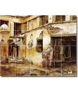 Edwin Weeks Village Painting Ceramic Tile Mural BTZ09574 - $273.54 CAD+