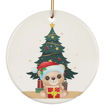 Funny Baby Bear Pine Tree Ornament Merry Christmas Gift Decor For Animal Lover - £11.57 GBP