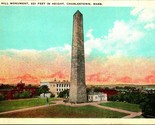 Bunker Hill Monumento Boston Massachusetts Ma Unp Wb Cartolina B10 - $4.04