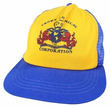 Vtg 80s Crown Chemical Corporation Trucker Cap Snapback Mesh Hat Providence Ri - £12.64 GBP